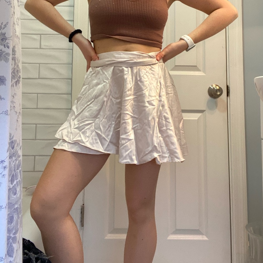 Satin wrap skirt